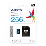 Фото microSD XC 256 GB A-DATA Premier Class10 UHS-I (AUSDX256GUICL10A1-RA1) c SD переходником, R-100Mb/s #1