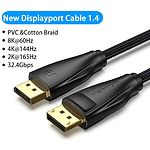 Фото Кабель Vention (HCCBF) Black, DisplayPort / DisplayPort, 1м, v1.4, 8K/4K/2K/HD - 60/144/165/240Hz #4