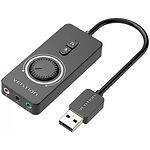 Фото Sound Card Vention (CDRBB) Black, USB-A, Stereo 2.0 with Volume Control, 0.15м