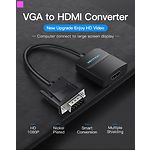 Фото Переходник Vention (ACNBB) Adapter Black 0.2m, VGA Male to HDMI Female v1.4,Audio in,micro-USB Power #1