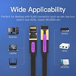 Изображение Кабель patch cord 1м FTP Black Vention Flat (ICABF), Cat.7 #5 Фото Кабель patch cord 1м FTP Black Vention Flat (ICABF), Cat.7 #5