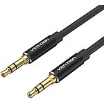 Кабель Vention (BAXBD), Black AUX audio cable 0.5м, 3.5мм 3pin джек/3.5мм 3pin джек - фото
