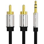 Фото Кабель Vention (BCFBH) 2м, 3.5мм джек 3 pin/2 * RCA тюльпан