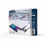 Фото External DVD±RW Drive Gembird DVD-USB-03-BW USB 3.0 (+ Type-C), Slim, белый #1