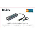 Фото Концентратор HUB USB 3.2 D-Link DUB-2332 Type-C / USB3.0 --> 3x Type-C + 1x RJ-45 #1