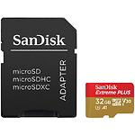 Карта памяти SanDisk Extreme Plus UHS-I U3 A1 C10 V30 SD адаптер, R 100MB/s 32Gb - фото