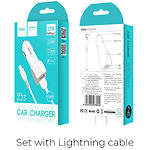 Фото Автомобильное ЗУ Hoco Z23 dual White (6957531078012) 2*USB, 2.4A + кабель Lightning #4