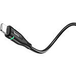 Фото Кабель HOCO U93 Black (6931474732132) USB/Lightning, 1.2м, 2.4A, nylon+aluminum, light indicator #3