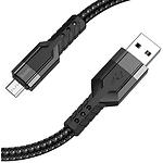 Фото Кабель HOCO U110 Black (6931474770585) USB/Micro-USB, 1.2м, 2.4A, nylon+aluminum