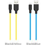 Изображение Кабель HOCO X21 Plus Black-Blue (6931474711830) USB/Lightning, 1м, 2.4A, silicone #1 Фото Кабель HOCO X21 Plus Black-Blue (6931474711830) USB/Lightning, 1м, 2.4A, silicone #1