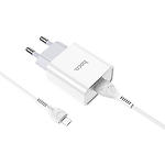 Изображение Сетевое ЗУ Hoco C81A Asombroso White (6931474727954) , 1*USB-A, 2.1A + Cable micro-USB #2 Фото Сетевое ЗУ Hoco C81A Asombroso White (6931474727954) , 1*USB-A, 2.1A + Cable micro-USB #2