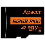 Фото microSD XC 512 GB APACER Class10 UHS-I U3 V30 A2 (AP512GMCSX10U8-R) c SD переходником,R/W 100/80MB/s #1
