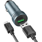 Фото Автомобильное ЗУ Hoco Z49A Gray (6931474795717) USB-A,18W QC3.0 + кабель Micro-USB #2