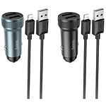 Фото Автомобильное ЗУ Hoco Z49 Black (6931474795625) 2*USB-A,12W + кабель Lightning #3