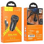Фото Автомобильное ЗУ Hoco Z49 Black (6931474795625) 2*USB-A,12W + кабель Lightning #5