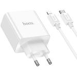 Изображение Сетевое ЗУ Hoco C108A Leader White (6931474784445) 2* USB-C , PD 35W + кабель Lightning #1 Фото Сетевое ЗУ Hoco C108A Leader White (6931474784445) 2* USB-C , PD 35W + кабель Lightning #1