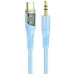 Переходник HOCO UPA25 Blue (6931474791184) USB Type-C male на 3.5mm male Audio cable 1м - фото