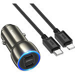 Изображение Автомобильное ЗУ Hoco Z48 Gray (6931474795014) 2*USB-C, 40W, 20W PD + кабель Lightning Фото Автомобильное ЗУ Hoco Z48 Gray (6931474795014) 2*USB-C, 40W, 20W PD + кабель Lightning
