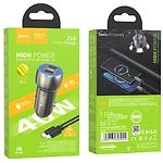 Изображение Автомобильное ЗУ Hoco Z48 Gray (6931474795014) 2*USB-C, 40W, 20W PD + кабель Lightning #4 Фото Автомобильное ЗУ Hoco Z48 Gray (6931474795014) 2*USB-C, 40W, 20W PD + кабель Lightning #4