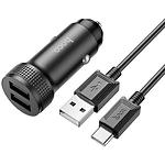 Фото Автомобильное ЗУ Hoco Z49 Black (6931474795663) 2*USB-A,12W + кабель Type-C