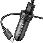 Фото Автомобильное ЗУ Hoco Z49 Black (6931474795663) 2*USB-A,12W + кабель Type-C #2