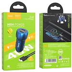 Изображение Автомобильное ЗУ Hoco Z48 Blue (6931474795021) 2*USB-C, 40W, 20W PD + кабель Lightning #4 Фото Автомобильное ЗУ Hoco Z48 Blue (6931474795021) 2*USB-C, 40W, 20W PD + кабель Lightning #4