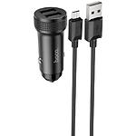 Изображение Автомобильное ЗУ Hoco Z49 Black (6931474795649) 2*USB-A,12W + кабель Micro-USB #1 Фото Автомобильное ЗУ Hoco Z49 Black (6931474795649) 2*USB-A,12W + кабель Micro-USB #1