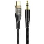 Переходник HOCO UPA25 Black (6931474791177) USB Type-C male на 3.5mm male Audio cable 1м - фото