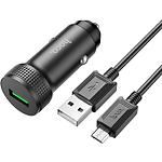 Изображение Автомобильное ЗУ Hoco Z49A Black (6931474795700) USB-A,18W QC3.0 + кабель Micro-USB Фото Автомобильное ЗУ Hoco Z49A Black (6931474795700) USB-A,18W QC3.0 + кабель Micro-USB