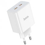 Фото Сетевое ЗУ Hoco C108A Leader White (6931474784438) 2* USB-C , PD 35W