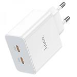 Фото Сетевое ЗУ Hoco C108A Leader White (6931474784438) 2* USB-C , PD 35W #2