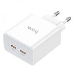 Фото Сетевое ЗУ Hoco C108A Leader White (6931474784438) 2* USB-C , PD 35W #3