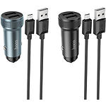 Изображение Автомобильное ЗУ Hoco Z49 Gray (6931474795656) 2*USB-A,12W + кабель Micro-USB #1 Фото Автомобильное ЗУ Hoco Z49 Gray (6931474795656) 2*USB-A,12W + кабель Micro-USB #1