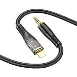 Фото Звуковой переходник HOCO UPA25 Black (6931474791153) Lightning male на 3.5mm male Audio cable 1м #2