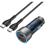 фото Автомобильное ЗУ Hoco NZ8 Blue (6931474782779) USB-A+Type-C, QC,43W + Cable Type-C