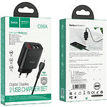 Изображение Сетевое ЗУ Hoco C86A Illustrious dual Black (6931474746290) 2*USB-A,2.4А,LED-амперметр,кбл micro-USB #4 Фото Сетевое ЗУ Hoco C86A Illustrious dual Black (6931474746290) 2*USB-A,2.4А,LED-амперметр,кбл micro-USB #4