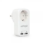 Изображение Сетевое ЗУ EnerGenie EG-ACU2-01-W 2*USB со сквозной розеткой, 2.1А , 5V Фото Сетевое ЗУ EnerGenie EG-ACU2-01-W 2*USB со сквозной розеткой, 2.1А , 5V