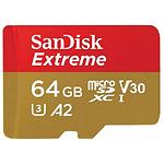 Фото microSD XC 64Gb SanDisk Extreme Class 10 UHS-I U3 A2 V30 (без переходника, SDSQXAH-064G-GN6GN)
