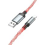 Фото Кабель HOCO U112 Gray (6931474788801) USB/Lightning, 1м, 2.4A, RGB Led, ПВХ+aluminium #1