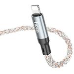 Фото Кабель HOCO U112 Gray (6931474788801) USB/Lightning, 1м, 2.4A, RGB Led, ПВХ+aluminium #2
