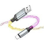 Фото Кабель HOCO U112 Gray (6931474788801) USB/Lightning, 1м, 2.4A, RGB Led, ПВХ+aluminium #3