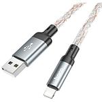 Фото Кабель HOCO U112 Gray (6931474788801) USB/Lightning, 1м, 2.4A, RGB Led, ПВХ+aluminium #4