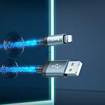 Фото Кабель HOCO U112 Gray (6931474788801) USB/Lightning, 1м, 2.4A, RGB Led, ПВХ+aluminium #6