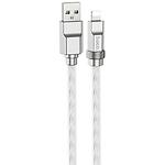 Фото Кабель HOCO U113 Silver (6931474790040) USB/Lightning, 1м, 2.4A, silicon+zink