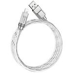 Фото Кабель HOCO U113 Silver (6931474790040) USB/Lightning, 1м, 2.4A, silicon+zink #2