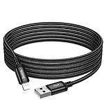 Фото Кабель HOCO X91 Black (6931474788702) USB/Lightning, 3м, 2.4A, nylon+TPE+aluminium #4