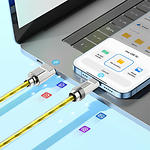 Фото Кабель HOCO U113 Gold (6931474790033) USB/Lightning, 1м, 2.4A, silicon+zink #1