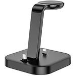 Изображение Беспроводное Wireless ЗУ HOCO CW43 Graceful 3-in-1 Black (6931474784742) Холдер,15W,кабель Lightning Фото Беспроводное Wireless ЗУ HOCO CW43 Graceful 3-in-1 Black (6931474784742) Холдер,15W,кабель Lightning