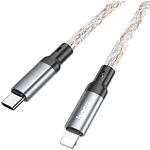 Изображение Кабель HOCO U112 Gray (6931474788795) Type-C/Lightning, 1м, 20W, RGB Led, ПВХ+aluminium #1 Фото Кабель HOCO U112 Gray (6931474788795) Type-C/Lightning, 1м, 20W, RGB Led, ПВХ+aluminium #1