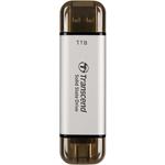 SSD жесткий диск Transcend 1TB ESD310S External USB 3.2 Gen2 Type-C/Type-A (TS1TESD310S) Silver - фото